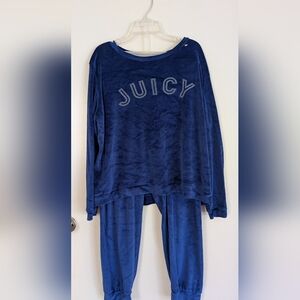 Juicy Couture Los Angeles Sleepwear Navy Blue Pajamas Set